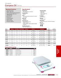 Thumbnail of document Data Sheet - Compass CX Series, OHAUS Toploader Balance
